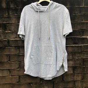 Bertte Clothing Short Sleeve Long Line Hoodie